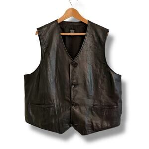 Vintage Wilson Pelle Studio Leather Vest with Harley Heart Patch Mens Size XXL